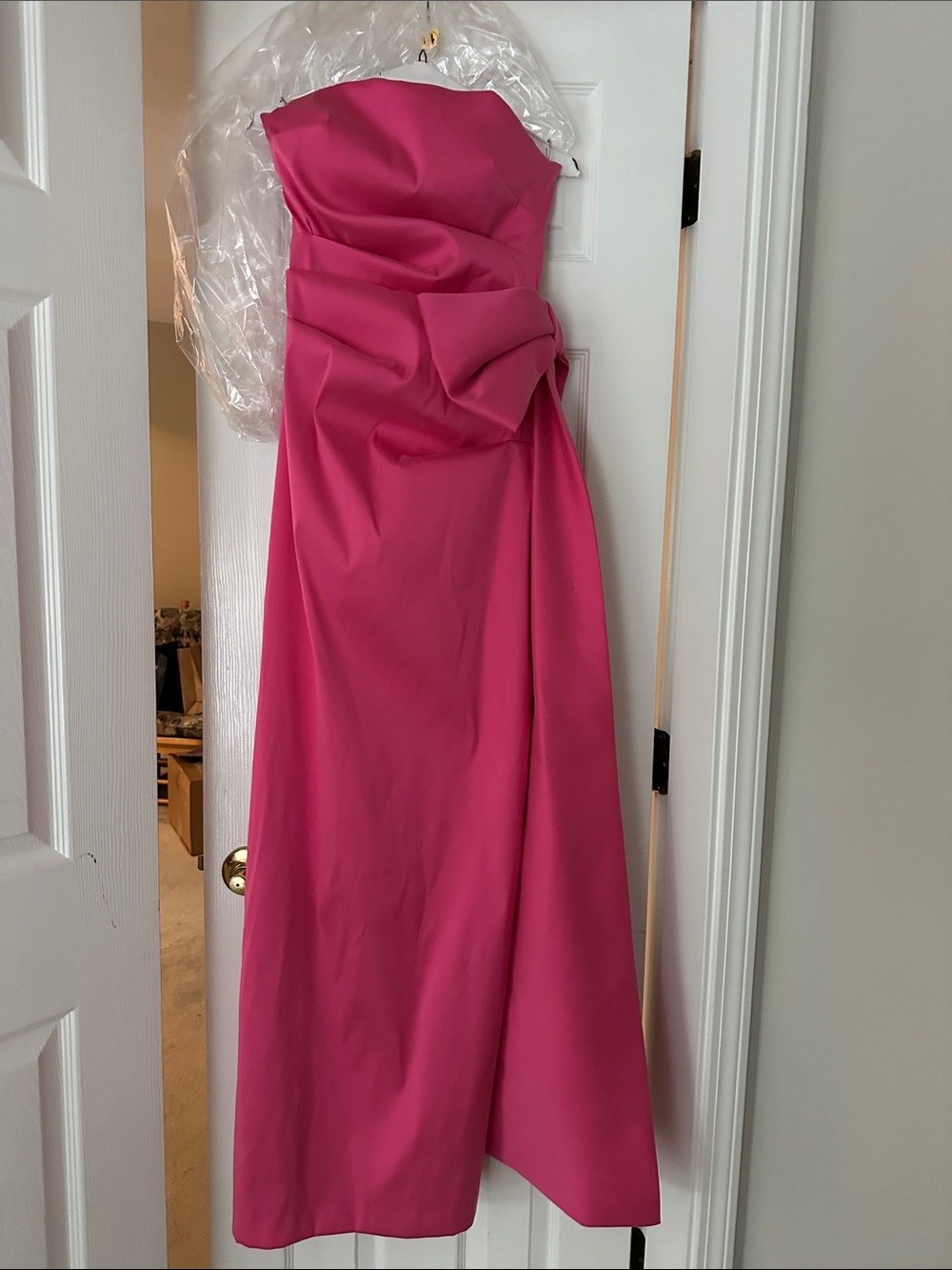 Rickie Freeman for Teri Jon Strapless Hot Pink Evening Gown